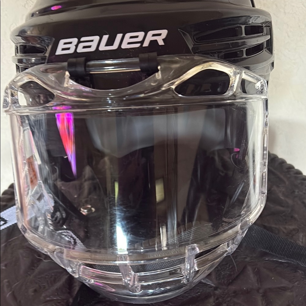 Bauer Black Helmet with Clear Visor